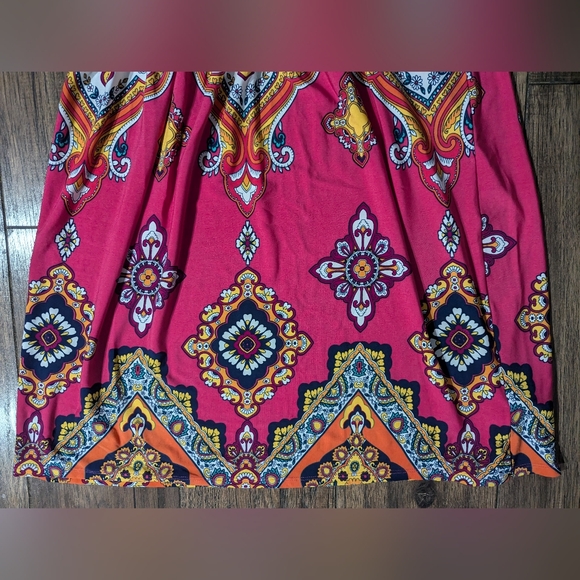 Kiara Women's Bright Colorful Paisley Bohemian Summer Beach Cover Up Size Med - Picture 15 of 16